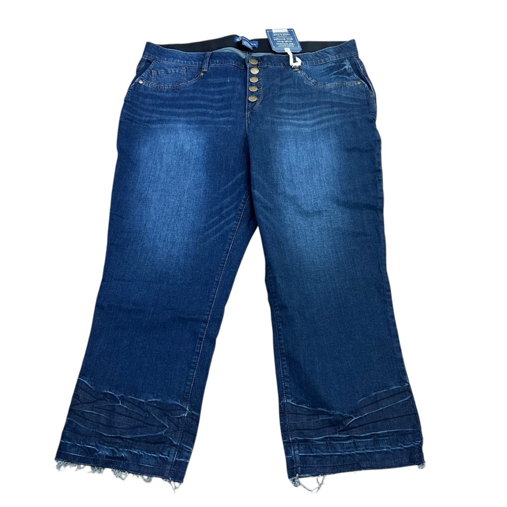 Democracy Women's Blue Jeans with AB Solution High Rise Slim Straight Size 22W